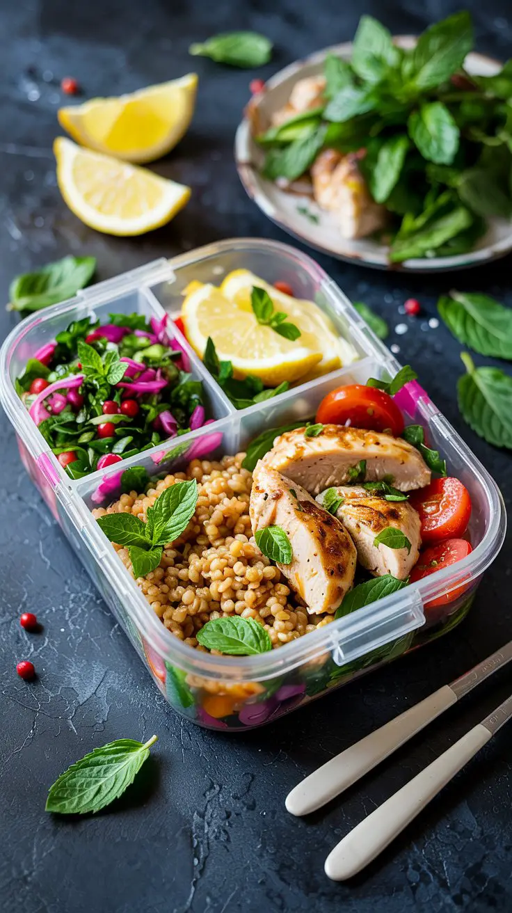 recette bento poulet citron tabbouleh