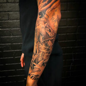 tatouage carpe koi dragon