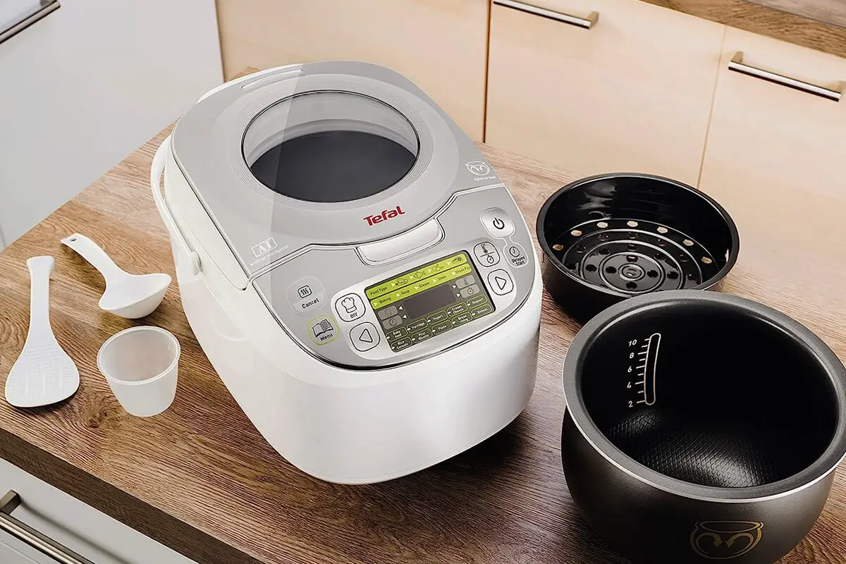 Tefal Cuiseur à riz, Fonction maintien au chaud, Sans surveillance, Cuve  antiadhésive, Nettoyage facile, Panier vapeur inclus, Classic 2 RK103811